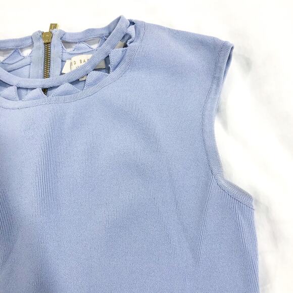 Ted Baker Kathryn Cutwork Knitted Skater Pale Purple Dress - Picture 14 of 16